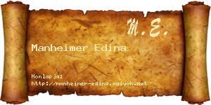 Manheimer Edina névjegykártya